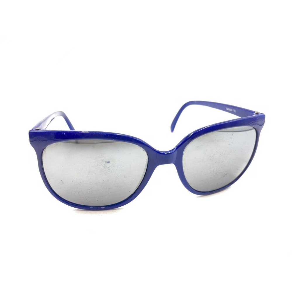 Gitano Vintage Blue Square Sunglasses MIrrored Gray Lens 140 Designer Men Women
